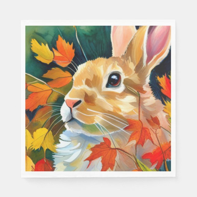 Autumn Bunny Serviette (Vorderseite)