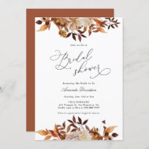 Autumn Burnt Orange Floral Boho Brautparty