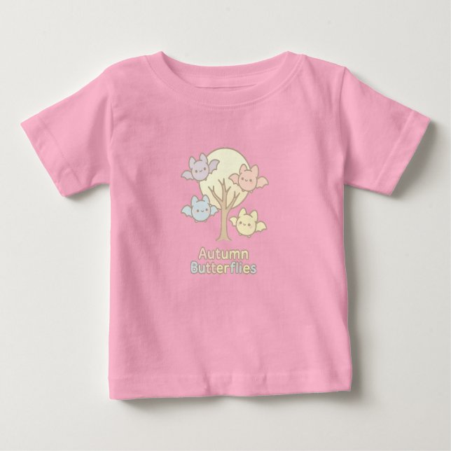 Autumn Butterflies – Pastel Bat Whimsy for Fall Baby T-shirt (Vorderseite)