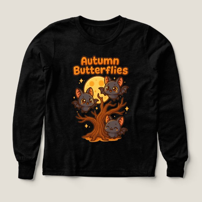 Autumn Butterflies – Whimsical Bat Illustration (Design Vorderseite)