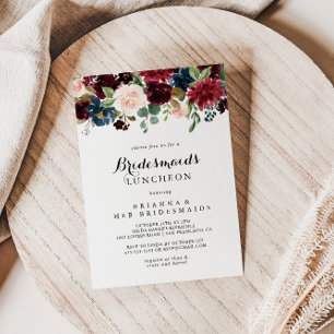 Autumn Calligraphy Bridesmaids Luncheon Dusche Einladung