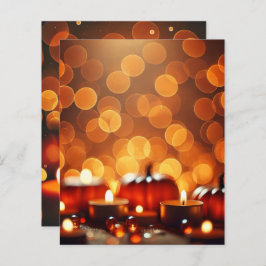 Autumn Candle Lit Pumpkins Bokeh Scrapbook Paper