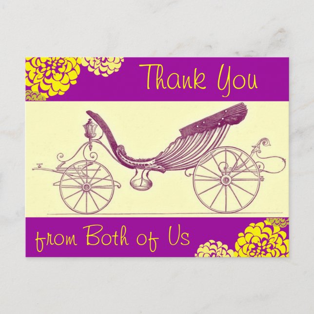 Autumn Carriage and Mums Danke Postkarten (Vorderseite)