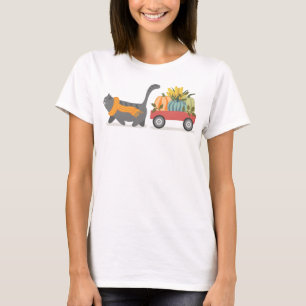 Autumn Cat & Pumpkins T-Shirt