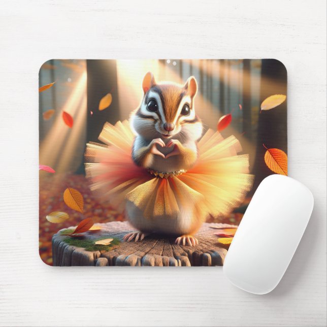 Autumn Chipmunk eine Tutu tragen Mousepad (Mit Mouse)