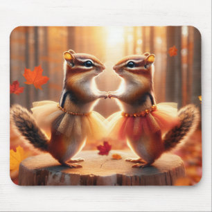 Autumn Chipmunks tanzen Mousepad