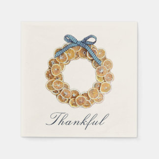 Autumn Citrus Wreath Paper Napkins Serviette