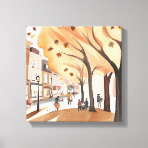 Autumn City Park   Fall Foliage Leinwanddruck