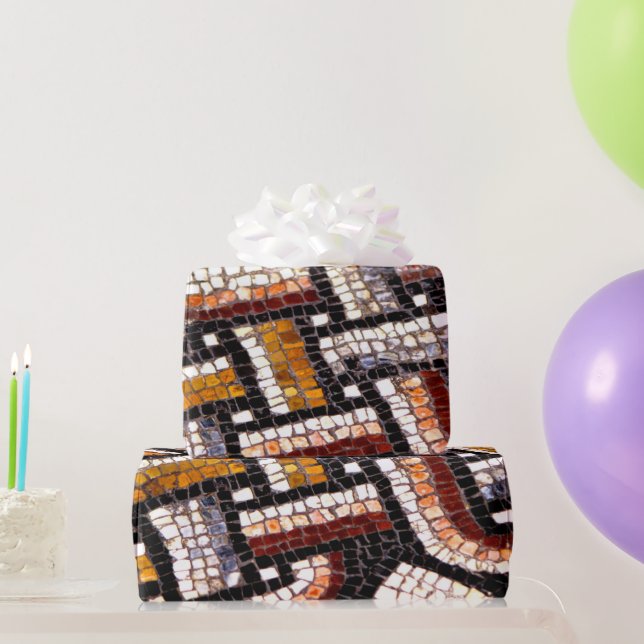 Autumn Colored Roman Mosaic Geschenkpapier (Partygeschenke)