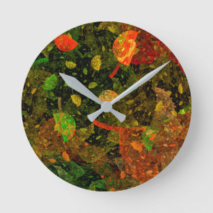Autumn colorful decorative design runde wanduhr