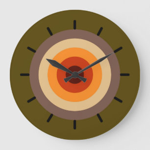 Autumn Colors - Red Orange Yellow Tan Green Brown Große Wanduhr