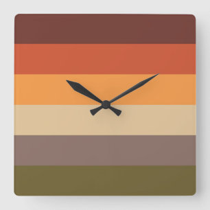 Autumn Colors - Red Orange Yellow Tan Green Brown Quadratische Wanduhr