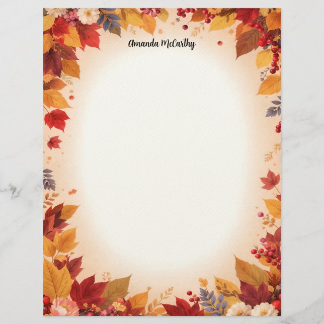 Autumn Colors Stationery Paper Briefbogen (Vorderseite)