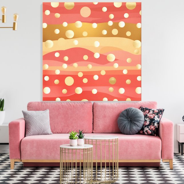 Autumn coloured Dunes with polka dot snow Leinwanddruck (Insitu (Wohnzimmer))