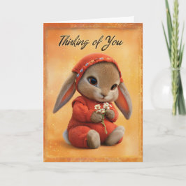 Autumn Comfort Baby Bunny Thinking of You Card Karte