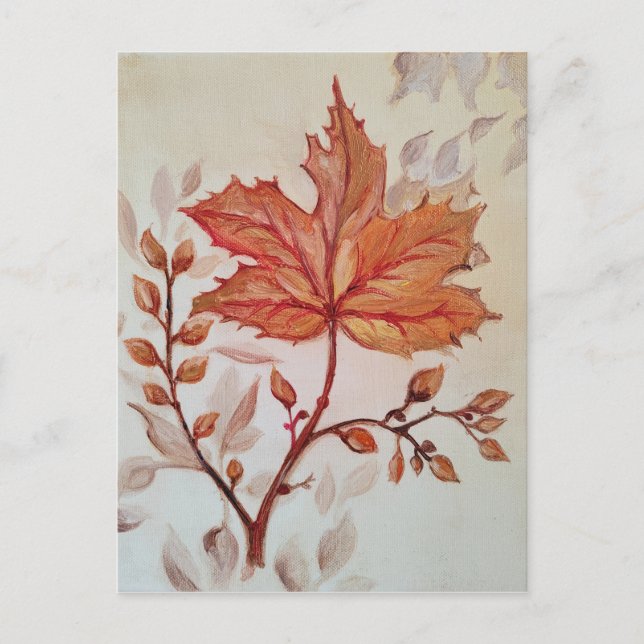 Autumn cooper vine leaf postkarte (Vorderseite)