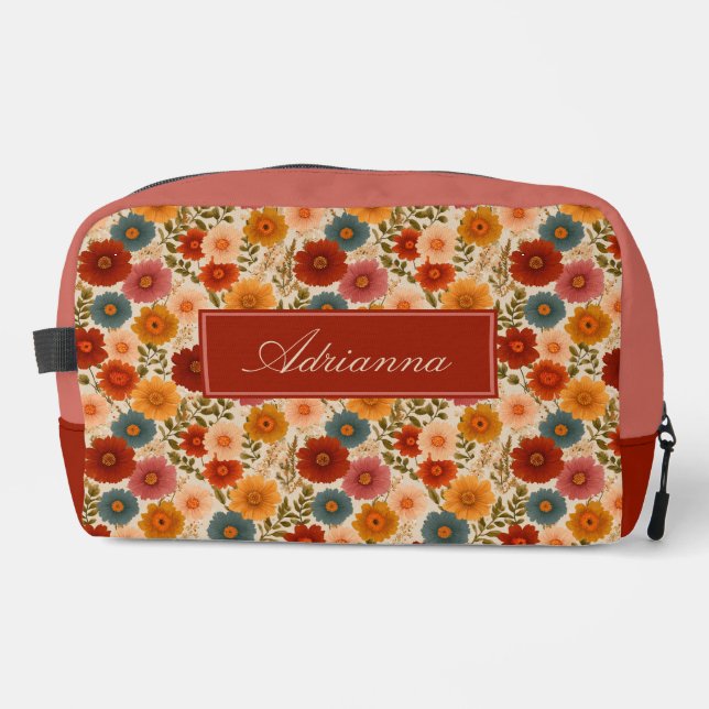 Autumn Cottagecore Floral Waschbeutel (Vorderseite)