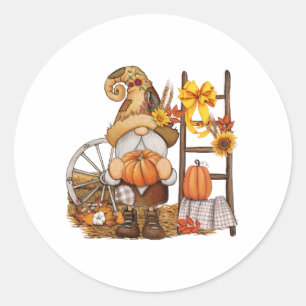 Autumn Country Pumpkin Harvome Runder Aufkleber