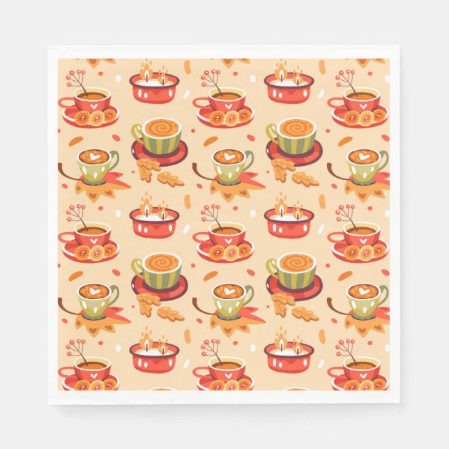 Autumn Cozy Pumpkin Gewürz Napkins Serviette (Vorderseite)