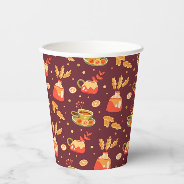 Autumn Cozy Pumpkin Gewürzpapier Cups Pappbecher (Vorderseite)
