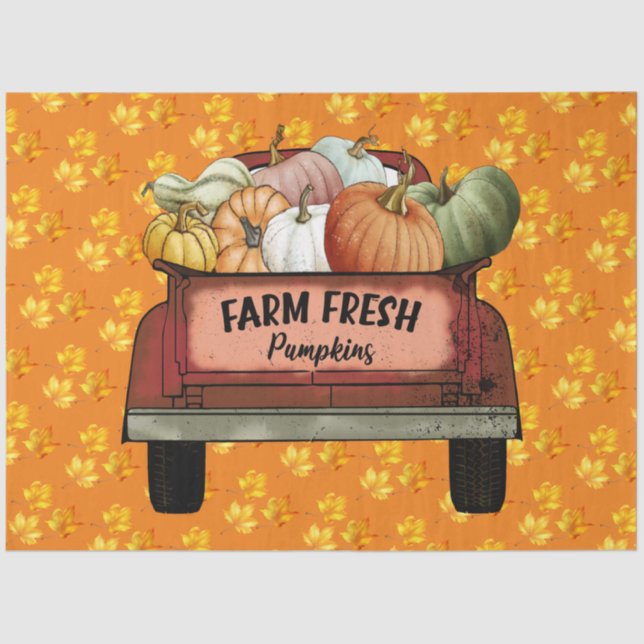 Autumn Customize Pumpkin Gold Blätter Seidenpapier (Vorderseite)