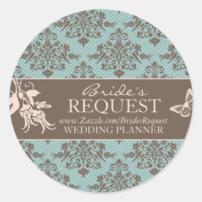 Autumn Damask Business Sticker (Vorderseite)