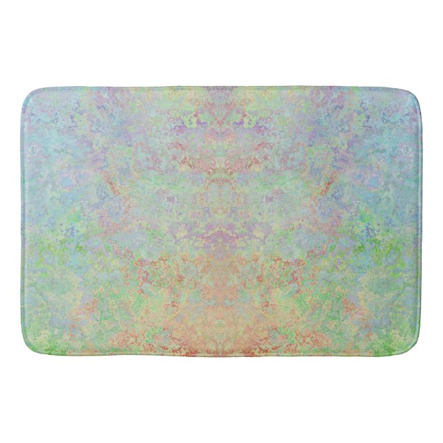 Autumn Dawn Neon Pastel Alcohol Ink Abstract Badematte (Vorderseite)