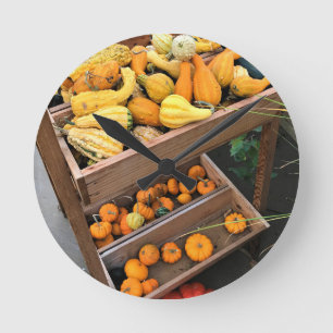 Autumn Decor Runde Wanduhr