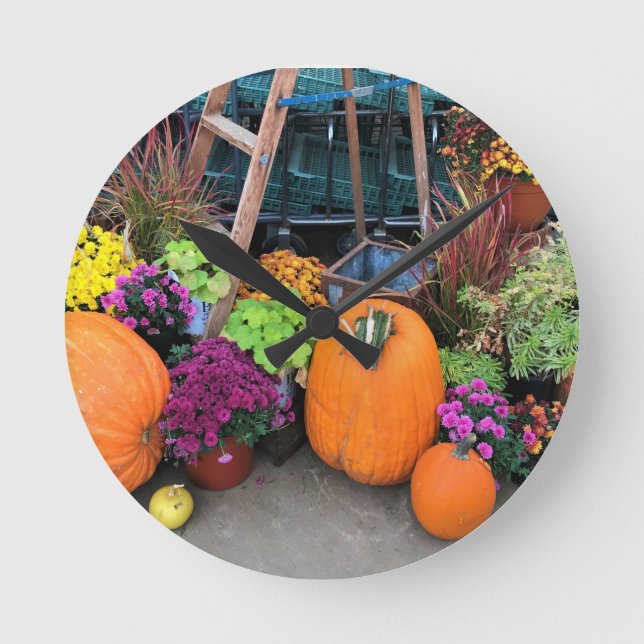 Autumn Decor Runde Wanduhr (Vorderseite)