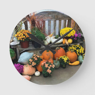 Autumn Decor Runde Wanduhr