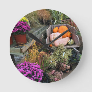 Autumn Decor Runde Wanduhr