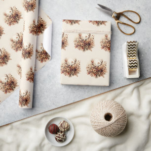 Autumn Deer Antler Bouquet Geschenkpapier