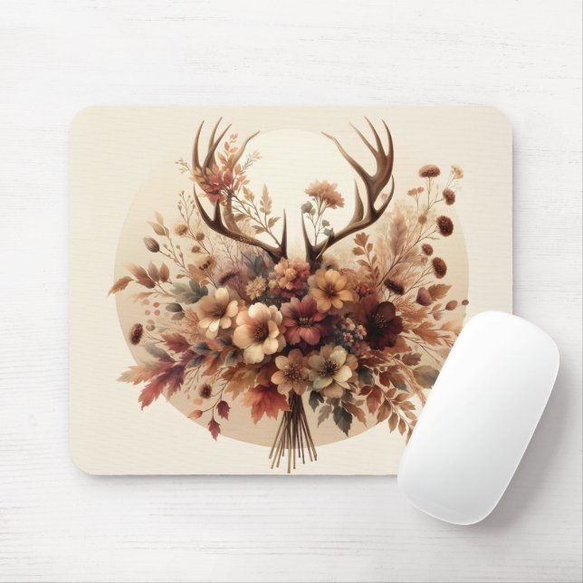 Autumn Deer Antler Bouquet Mousepad (Mit Mouse)