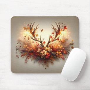 Autumn Deer Antler Bouquet Mousepad