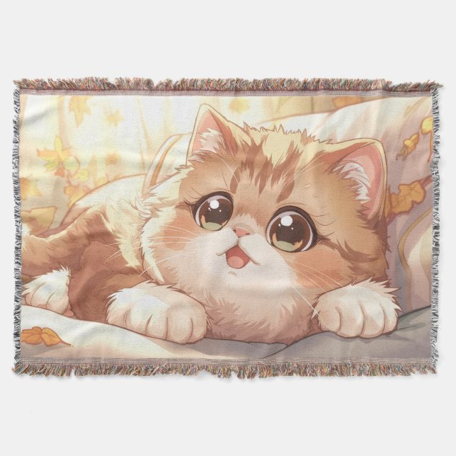  “Autumn Dream Scottish Fold Throw Blanket” Decke (Vorderseite)