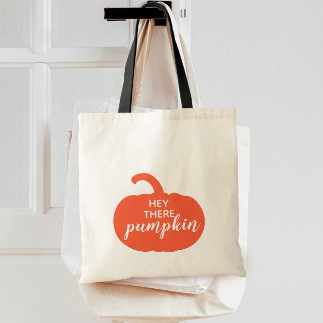 Autumn Dusty Orange Hey There Pumpkin Tragetasche (Autumn Dusty Orange Hey There Pumpkin Tote Bag)