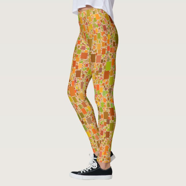 Autumn Echo Tiled Geometric Abstrakt Artwork  Leggings (Links)