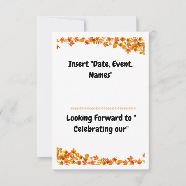 "Autumn Embrace Orange & Tan Leaf Design" Save The Date (Vorderseite)