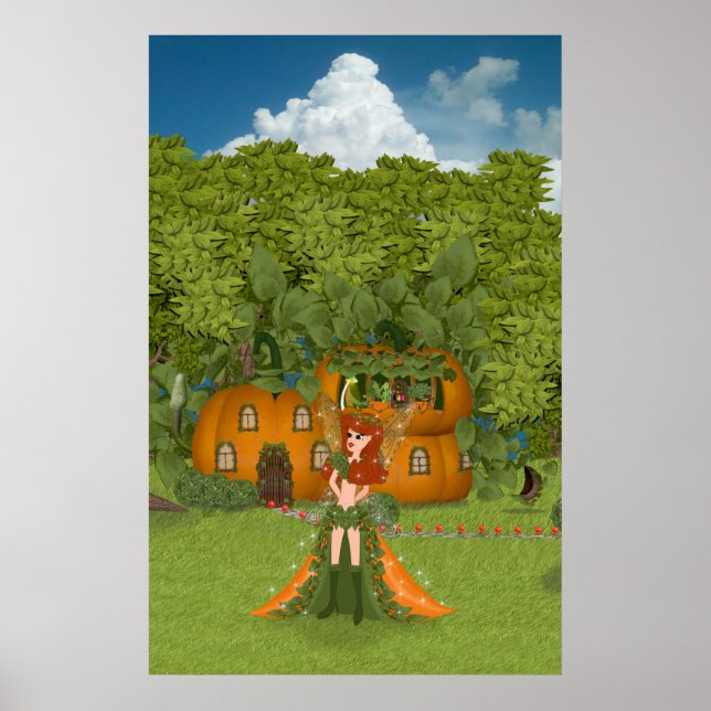 Autumn Fairy Pumpkin Hütte Poster (Vorne)