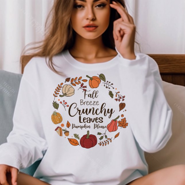 AUTUMN FALL BREEZE CRUNCHY BLÄTTER PUMPKIN BITTE SWEATSHIRT (Von Creator hochgeladen)