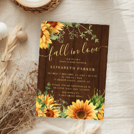 Autumn fall floral barn wood bridal shower einladung