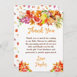 Autumn Fall Harvest Baby Shower Dankeskarte