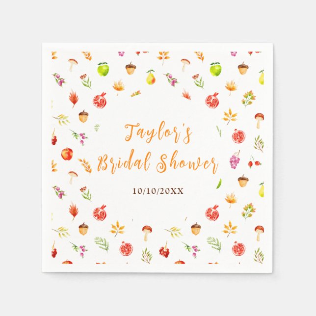 Autumn Fall Harvest Bridal Shower Serviette (Vorderseite)