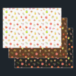 Autumn Fall Harvest Pattern Geschenkpapier Set<br><div class="desc">These fun and whimsical wrapping paper sheets are versatile and can be used for giving gifts or art and craft projects. It is ideal for any occasion such as birthdays,  weddings,  bridal showers,  baby showers,  anniversaries or general gifts. The design features watercolor pomegranate,  apples,  grapes,  mushrooms and foliage.</div>