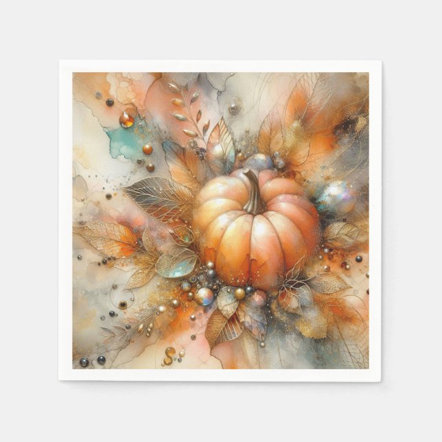 Autumn Fall Harvest Pumpkin Serviette (Vorderseite)