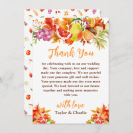 Autumn Fall Harvest Wedding Dankeskarte