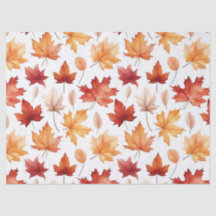 Autumn Fall Leaves Terracotta Brown Boho Pattern 