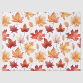 Autumn Fall Leaves Terracotta Brown Boho Pattern  Seidenpapier