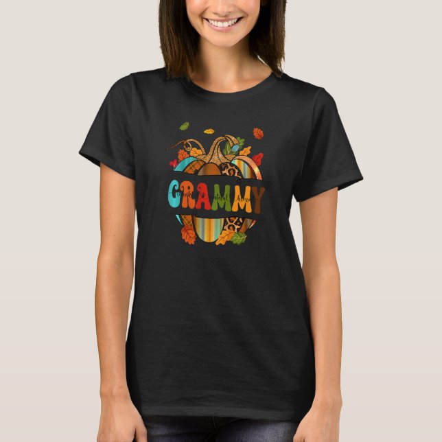 Autumn Fall Outfit Grammy Thankful Grateful Blesse T-Shirt (Vorderseite)