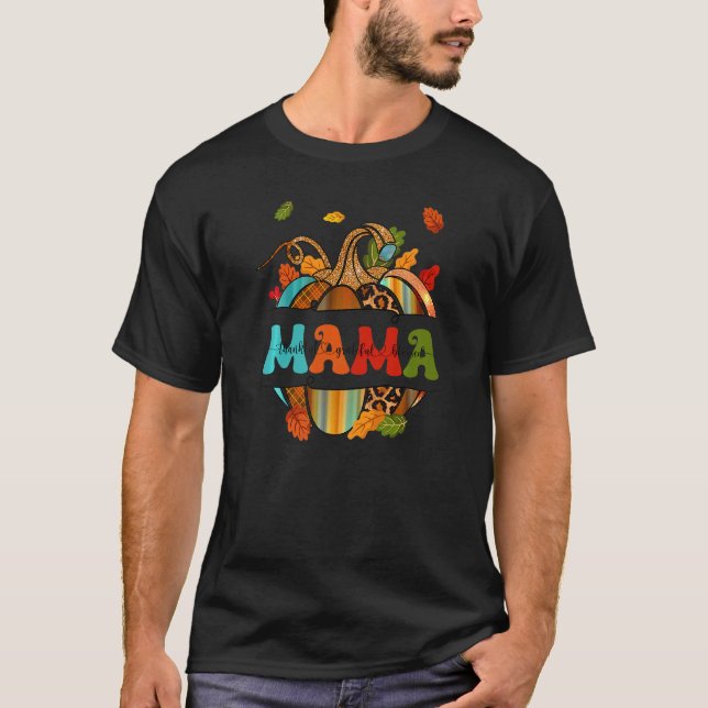 Autumn Fall Outfit Mama Thankful Grateful Blessed  T-Shirt (Vorderseite)